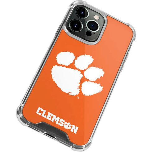 Clemson University Tiger Print iPhone 13 Pro Max Clear Case